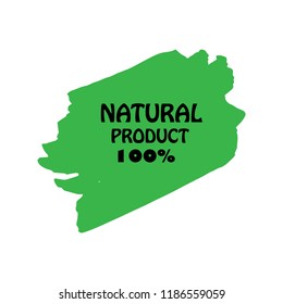 Natural products icon, package label vector graphic design. Natural origination and ingredients products label, sign, vector natural sign. Acrylic grunge tag natural product label.