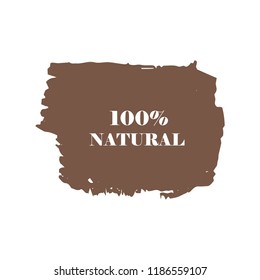 Natural products icon, package label vector graphic design. Natural origination and ingredients products label, sign, vector natural sign. Acrylic grunge tag natural product label.