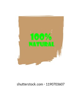 Natural products icon, package label vector graphic design. Natural origination and ingredients products label, sign, vector natural sign. Acrylic grunge tag natural product label.
