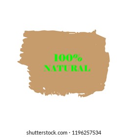 Natural products icon, package label vector graphic design. Natural origination and ingredients products label, sign, vector natural sign. Acrylic grunge tag natural product label.