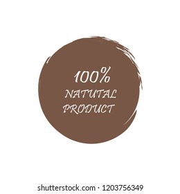 Natural products icon, package label vector graphic design. Natural origination and ingredients products label, sign, vector natural sign. Acrylic grunge tag natural product label.