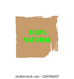 Natural products icon, package label vector graphic design. Natural origination and ingredients products label, sign, vector natural sign. Acrylic grunge tag natural product label.