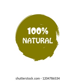 Natural products icon, package label vector graphic design. Natural origination and ingredients products label, sign, vector natural sign. Acrylic grunge tag natural product label.