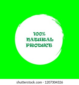 Natural products icon, package label vector graphic design. Natural origination and ingredients products label, sign, vector natural sign. Acrylic grunge tag natural product label.