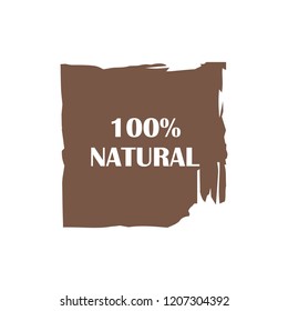Natural products icon, package label vector graphic design. Natural origination and ingredients products label, sign, vector natural sign. Acrylic grunge tag natural product label.