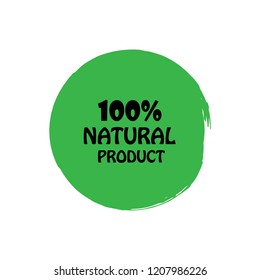 Natural products icon, package label vector graphic design. Natural origination and ingredients products label, sign, vector natural sign. Acrylic grunge tag natural product label.