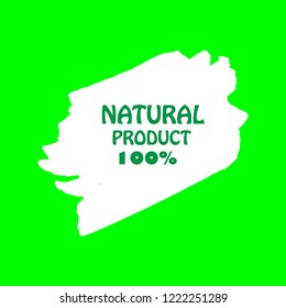 Natural products icon, package label vector graphic design. Natural origination and ingredients products label, sign, vector natural sign. Acrylic grunge tag natural product label.