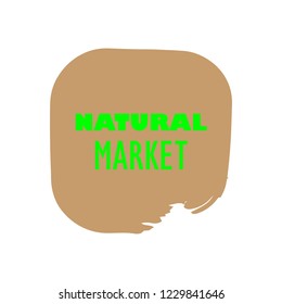 Natural products icon, package label vector graphic design. Natural origination and ingredients products label, sign, vector natural sign. Acrylic grunge tag natural product label.