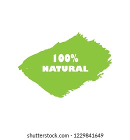 Natural products icon, package label vector graphic design. Natural origination and ingredients products label, sign, vector natural sign. Acrylic grunge tag natural product label.