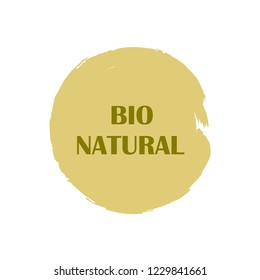 Natural products icon, package label vector graphic design. Natural origination and ingredients products label, sign, vector natural sign. Acrylic grunge tag natural product label.