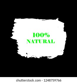 Natural products icon, package label vector graphic design. Natural origination and ingredients products label, sign, vector natural sign. Acrylic grunge tag natural product label.