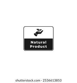 Natural products label vector for product design element. Organic ingredients green label stamp. 100% natural ingredients, organic bio pharmacy and natural skincare cosmetic product.