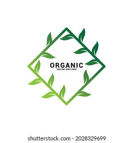 Plantilla vectorial de diseño del logotipo de productos naturales. icono de hoja.