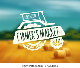 Natural products poster, vector illustration