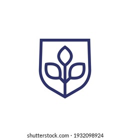 natural protection line icon on white