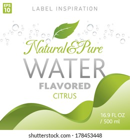 Natural & pure flavored water, citrus