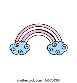 natural rainbow with cloud design