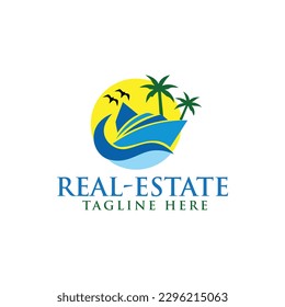 Natural Real estate company logo template
