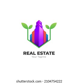 Natural real estate logo design template