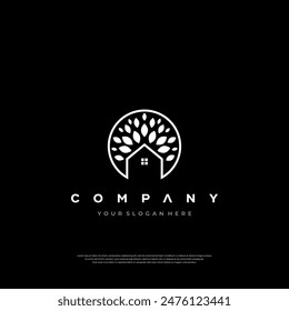 Natural real estate logo design. natural logo. real estate logo Premium Design