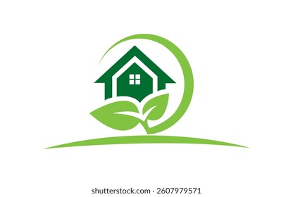 Natural real estate logo design natural logo with leaf logo design Greenhouse logo template