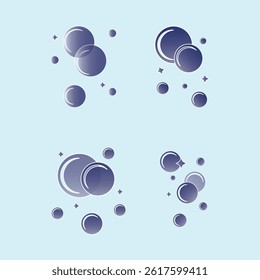 Natural realistic bubble illustration set