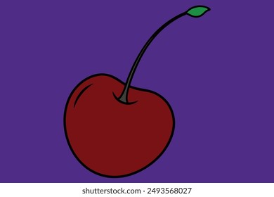 Un diseño de arte de cerezo natural realista