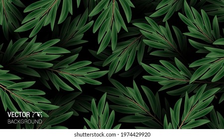 Natural Realistic pattern. Colorful leaves background. Trendy repeat texture for fashion print wallpaper or fabric. Cute vector.
