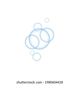 Natural realistic water bubble illustration vector design