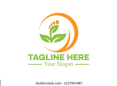 natural reflexology foot logo template