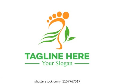 natural reflexology foot logo template