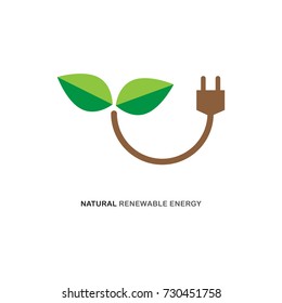 Natural Renewable Energy concept for Icon/Logo.  Vector, Illustration.