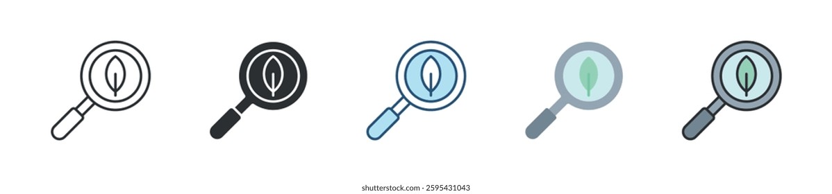 Natural Research Icon Set Multiple Style Collection