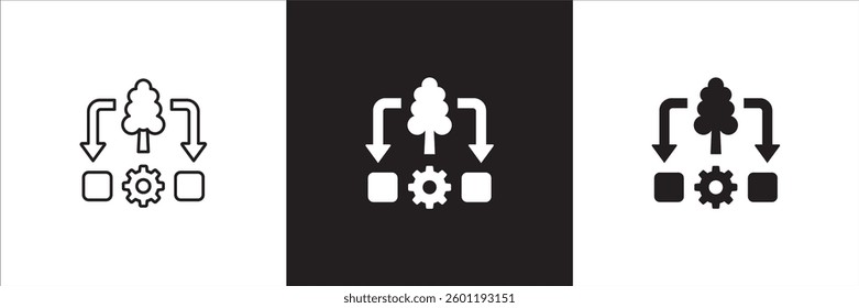 Natural resource icon. Company natural process production icons. Icon symbol compatible for business, management, logistic, asset, variable, material, process, asset. Vector illustration.
