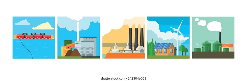 Natural Resources and Environment Power Generation Vector Set