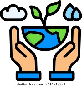 Natural Resources Icon Lineal Color Vector Illustration