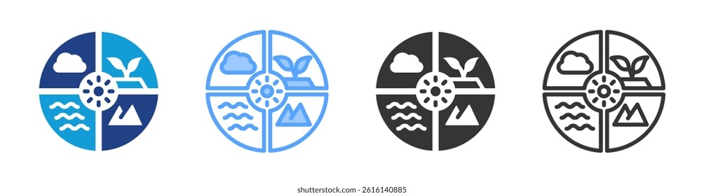 Natural Resources icon set multiple style collection