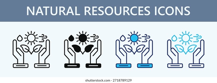 Natural Resources Icon Set Multiple Style Collection