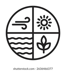 Natural resources icon Thin line illustration