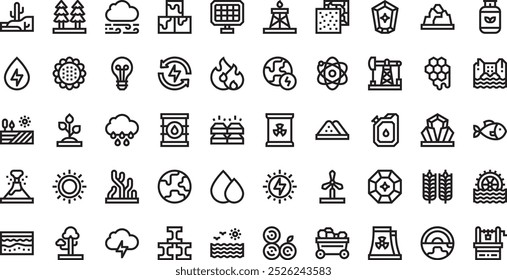 Natural resources icons High-Quality Vector Icons Collection with Editable Stroke. Ideal for Professional and Creative Projects.