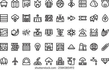 Natural resources icons High-Quality Vector Icons Collection with Editable Stroke. Ideal for Professional and Creative Projects.