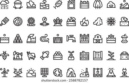 Natural resources icons High-Quality Vector Icons Collection with Editable Stroke. Ideal for Professional and Creative Projects.