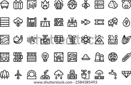 Natural resources icons High-Quality Vector Icons Collection with Editable Stroke. Ideal for Professional and Creative Projects.