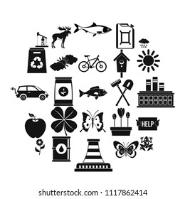Natural resources icons set. Simple set of 25 natural resources vector icons for web isolated on white background