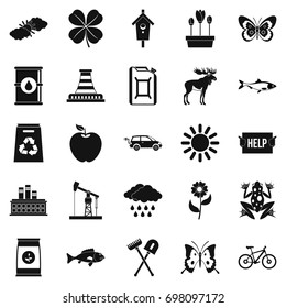 Natural resources icons set. Simple set of 25 natural resources vector icons for web isolated on white background