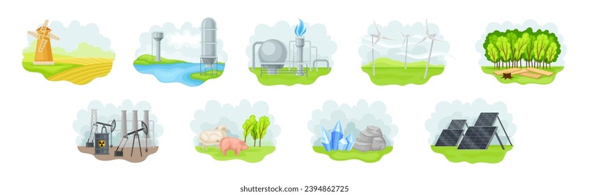 Recursos naturales del conjunto de vectores terrestres y terrestres