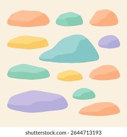 Natural Rock Set with Gradient Pastel Tones