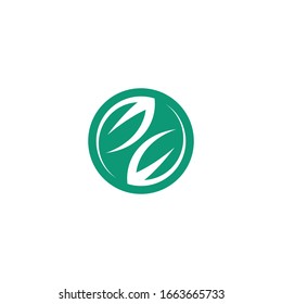 Natural round leaf themed logo design, vector
