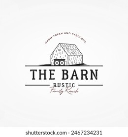 Natural rustic barn, farmhouse, warehouse logo with a retro vintage concept.