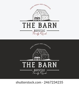 Natural rustic barn, farmhouse, warehouse logo with a retro vintage concept.